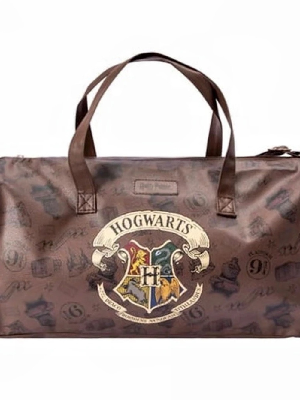 NWT Harry Potter Hogwarts Crest duffel bag Brown